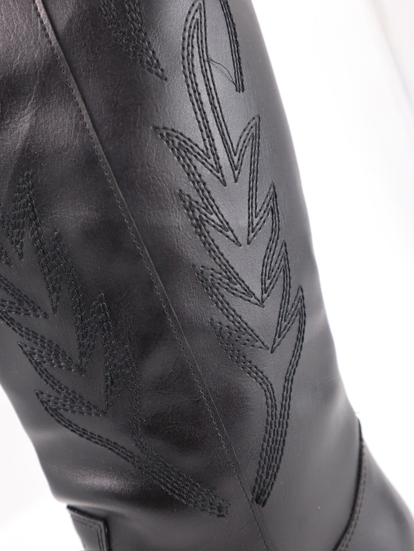 Calamity Jane Siyah Uzun Kovboy Nakışlı Bot