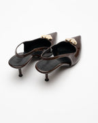 Love Heart Detail Patent Leather High-Heeled Shoes