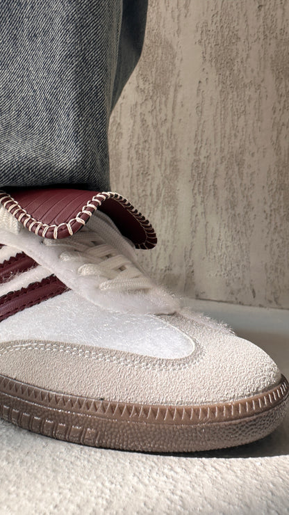 Bernice Beyaz Bordo Çizgili Spor Ayakkabı