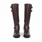 Vanessa Metal Toka Detaylı Diz Altı Çizme-Kahverengi