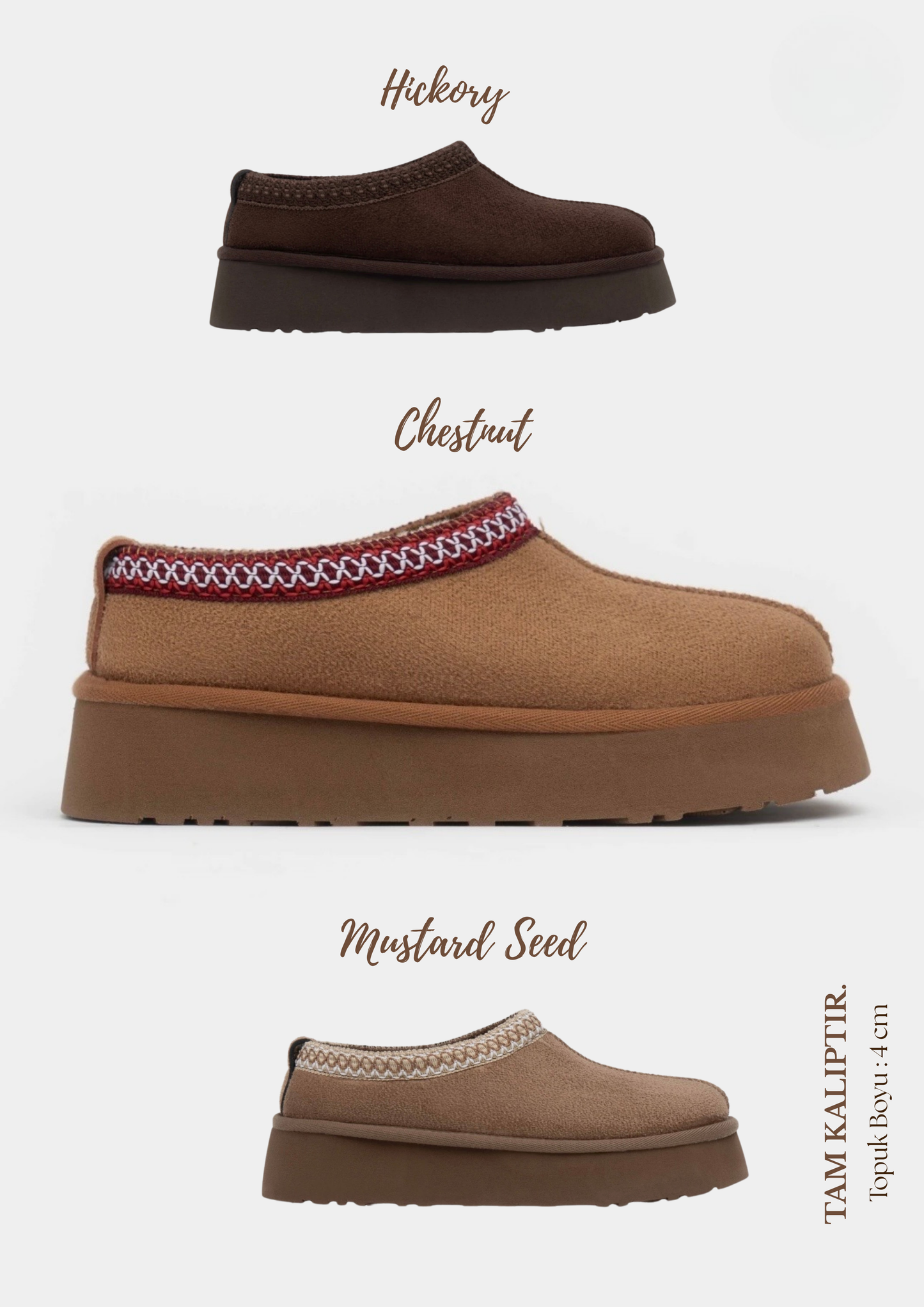 Sabina Süet İçi Kürklü Kalın Taban Sabo Terlik-Vizon