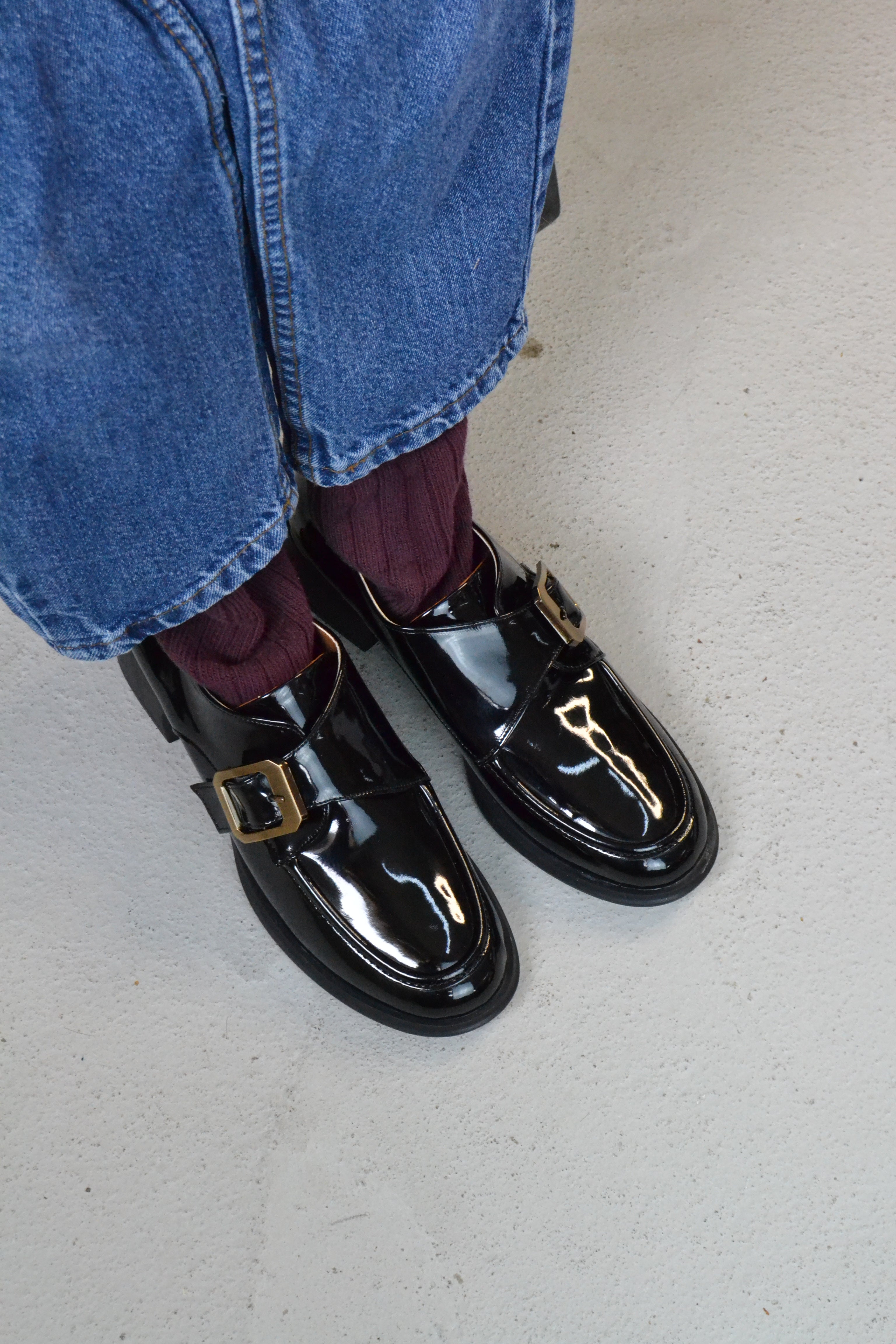 Zoe Toka Detaylı Parlak Rugan Loafer- Siyah