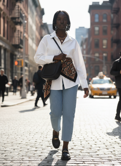 Lenora Siyah Oval Baget Çanta