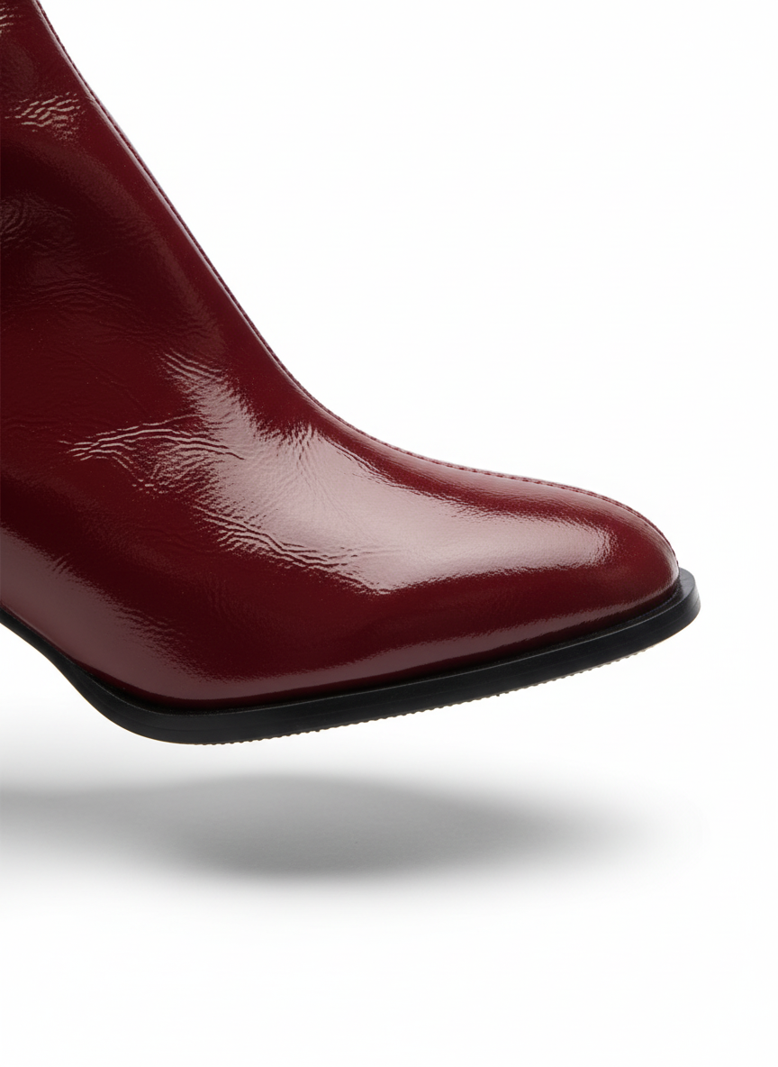 Narcisa Streç Kalın Topuklu Bot - Bordo