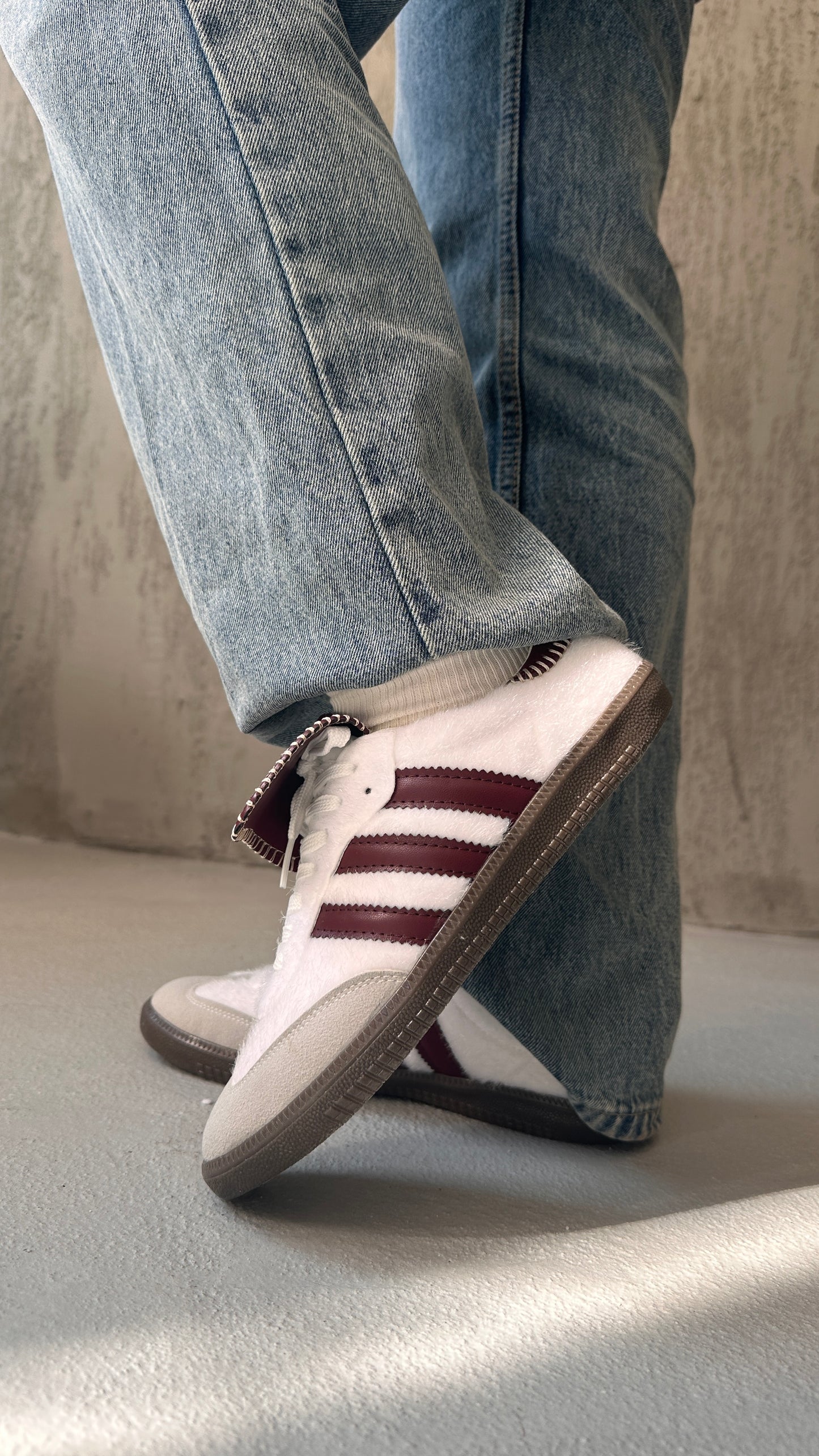 Bernice Beyaz Bordo Çizgili Spor Ayakkabı