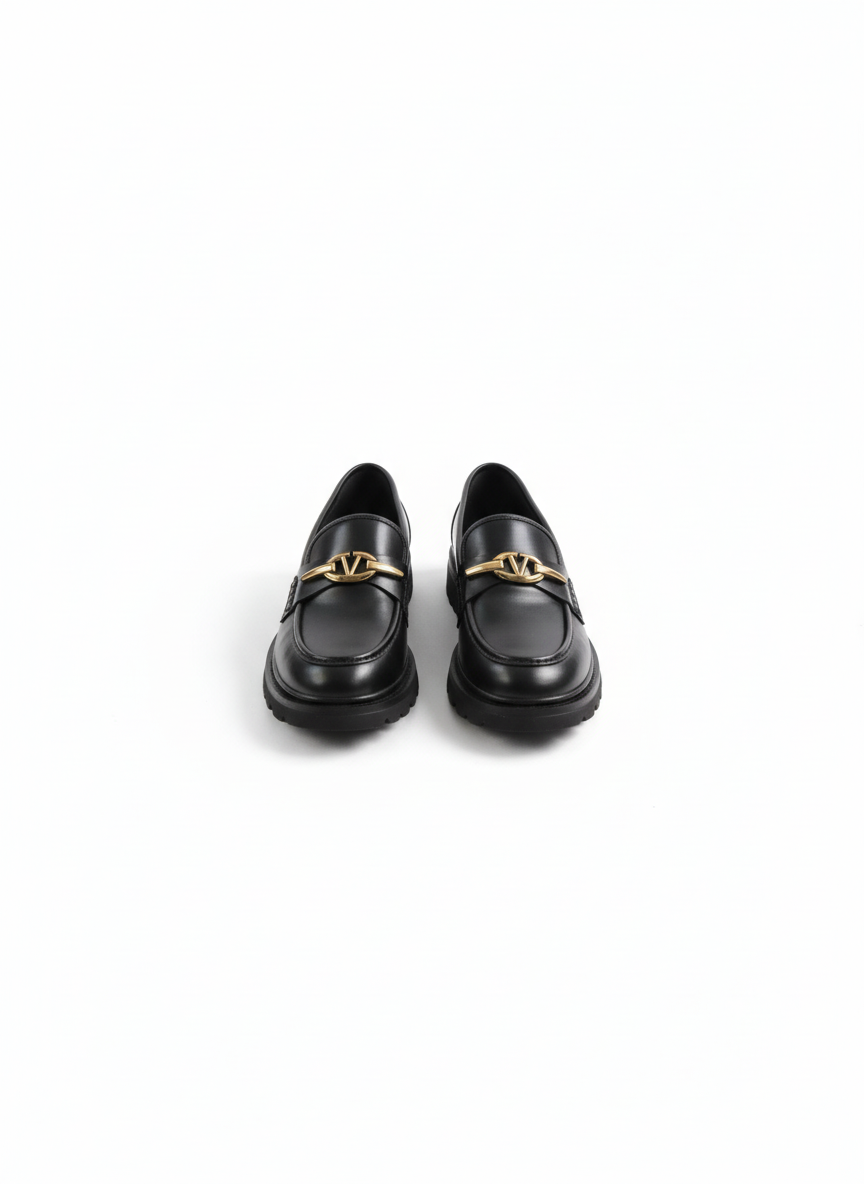 Abriel Loafer with Buckle Detail - Black