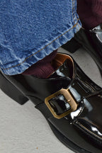 Zoe Toka Detaylı Parlak Rugan Loafer- Siyah