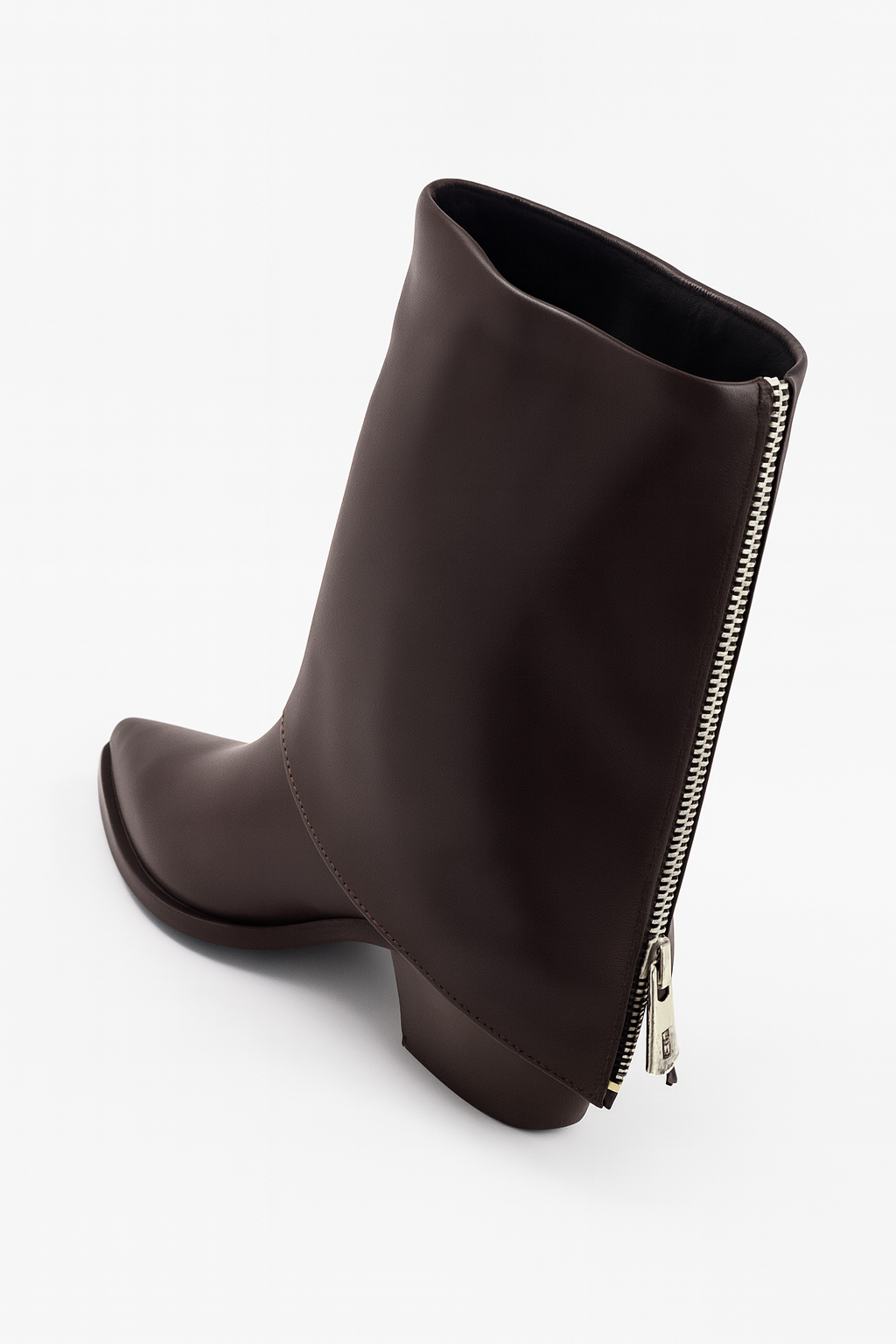 Alessia Kısa Arkası Fermuar Detaylı  Bot - Acı Kahve