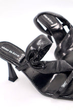 Velena Black Shiny High-Heeled Slippers