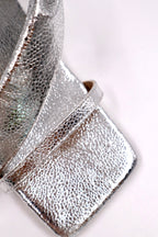 Velena Silver Shiny High-Heeled Slippers