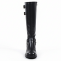 Vanessa Knee-High Boots with Metal Buckle Detail - Black