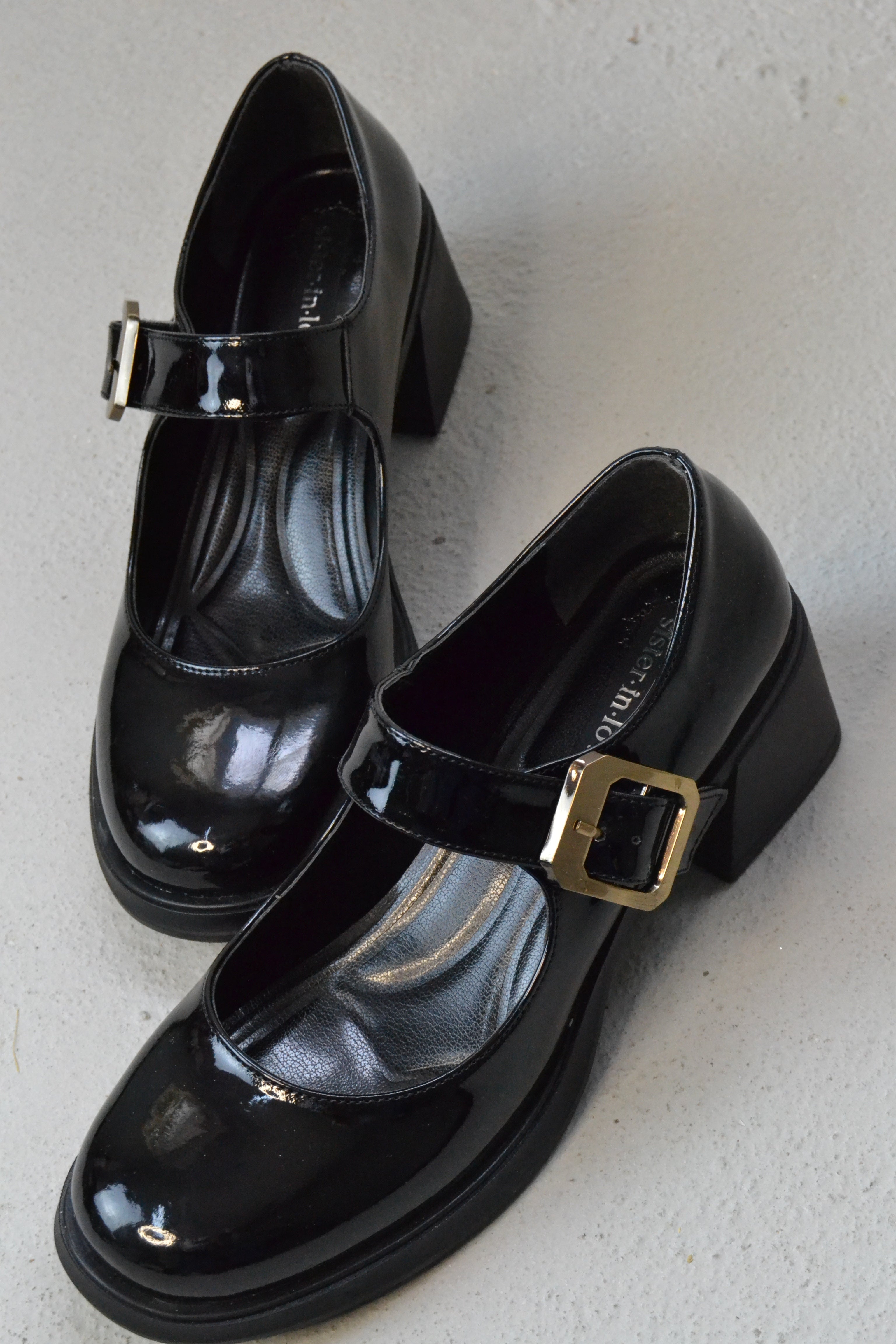 Karina Heeled Shiny Patent Leather Loafer - Black