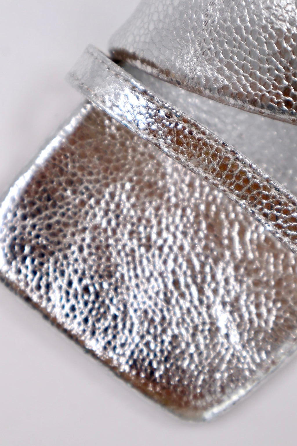 Velena Silver Shiny High-Heeled Slippers