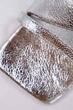 Velena Silver Shiny High-Heeled Slippers