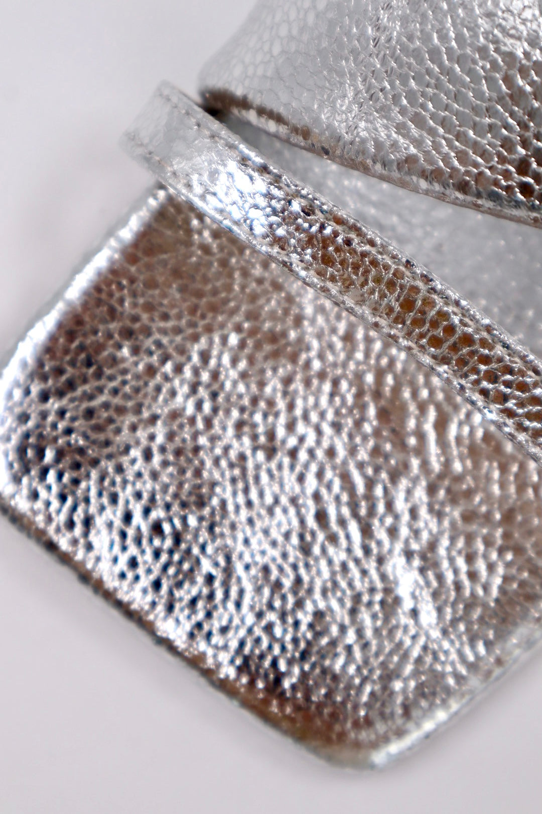 Velena Silver Shiny High-Heeled Slippers