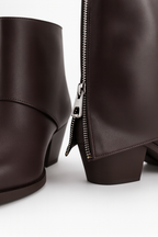 Alessia Kısa Arkası Fermuar Detaylı  Bot - Acı Kahve