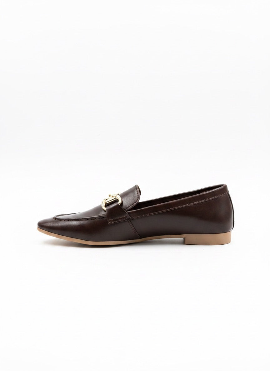 Elise Gold Toka Detaylı Parlak Yumuşak Suni Deri Loafer