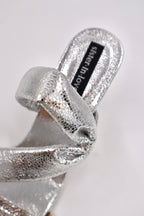 Velena Silver Shiny High-Heeled Slippers