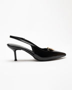 Love Heart Detail Patent Leather High-Heeled Shoes