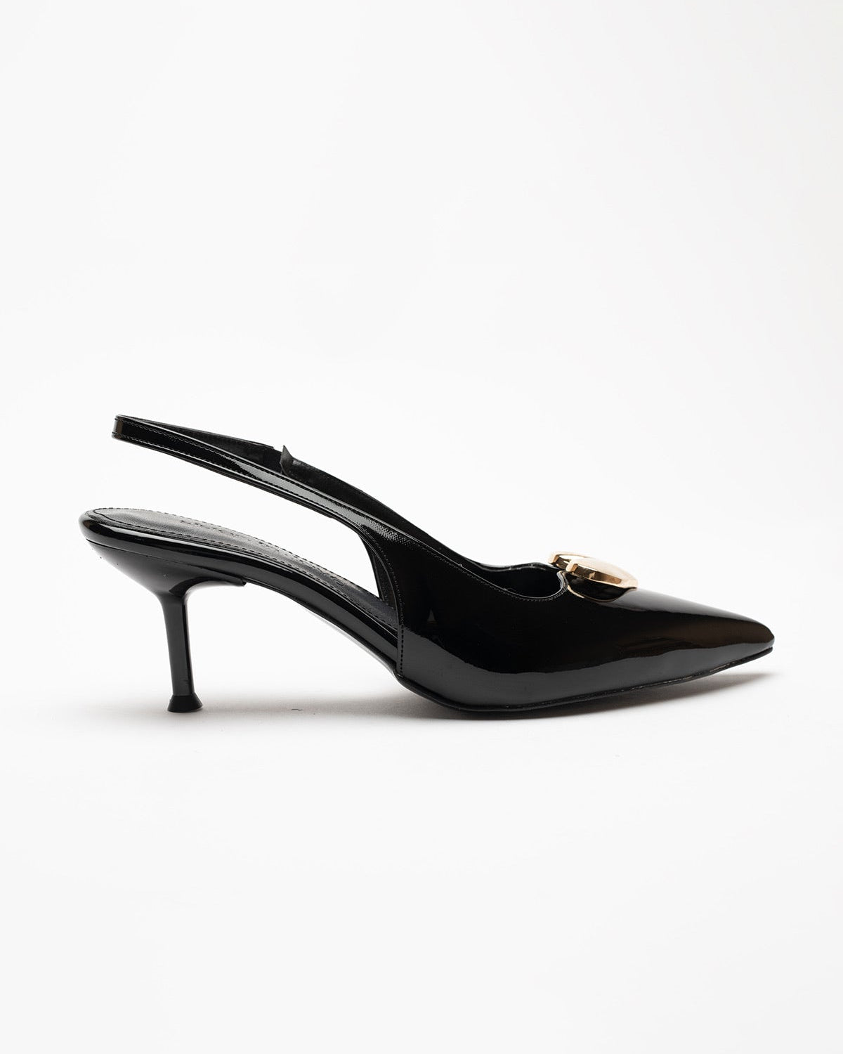 Love Heart Detail Patent Leather High-Heeled Shoes