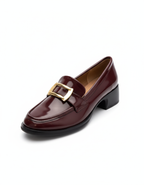 April Toka Detaylı Parlak Rugan Loafer- Bordo