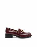 April Toka Detaylı Parlak Rugan Loafer- Bordo