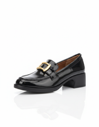 April Toka Detaylı Parlak Rugan Loafer- Siyah