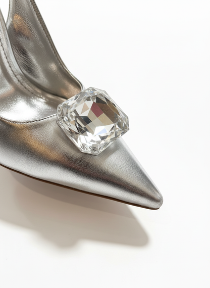 Laura Taş Detaylı Arkası Açık Topuklu Ayakkabı