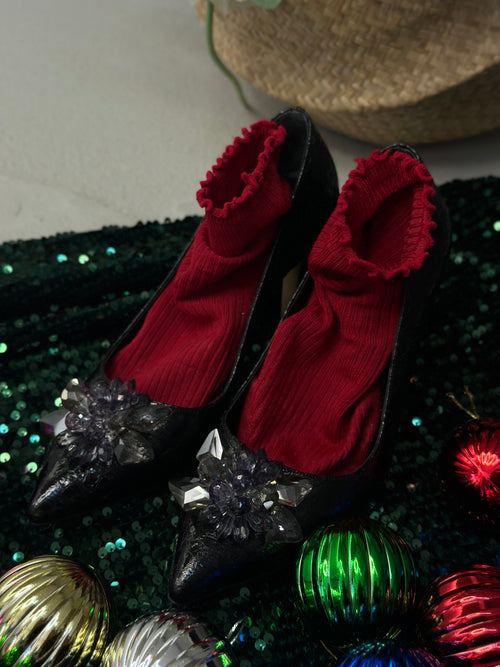 Angel Stone Detail Pointed Toe High Heel Women's Shoes 