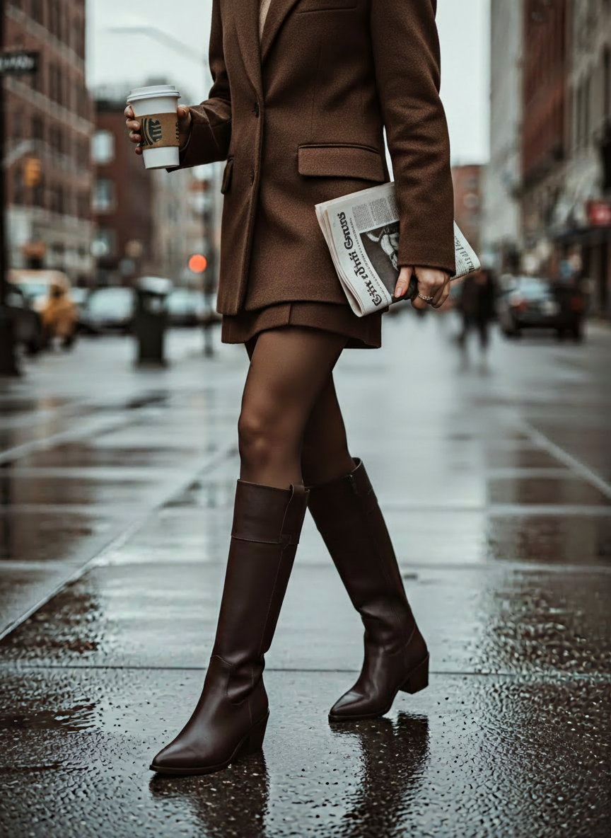 Fabiana Uzun kadın Çizme-Kahverengi