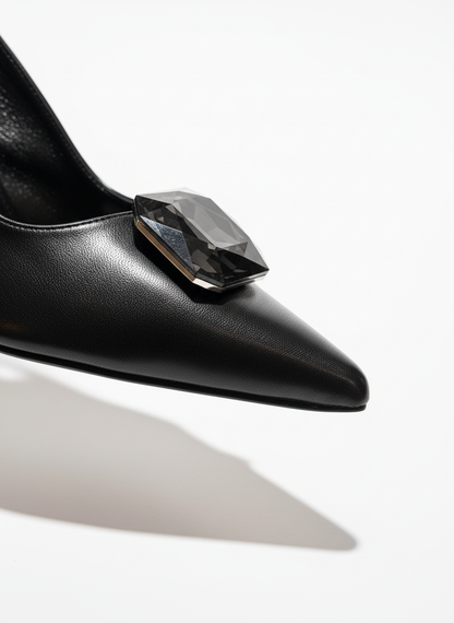 Laura Taş Detaylı Arkası Açık Topuklu Ayakkabı