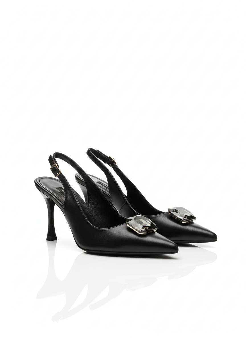 Laura Stone Detailed Open Back High Heel Shoes 
