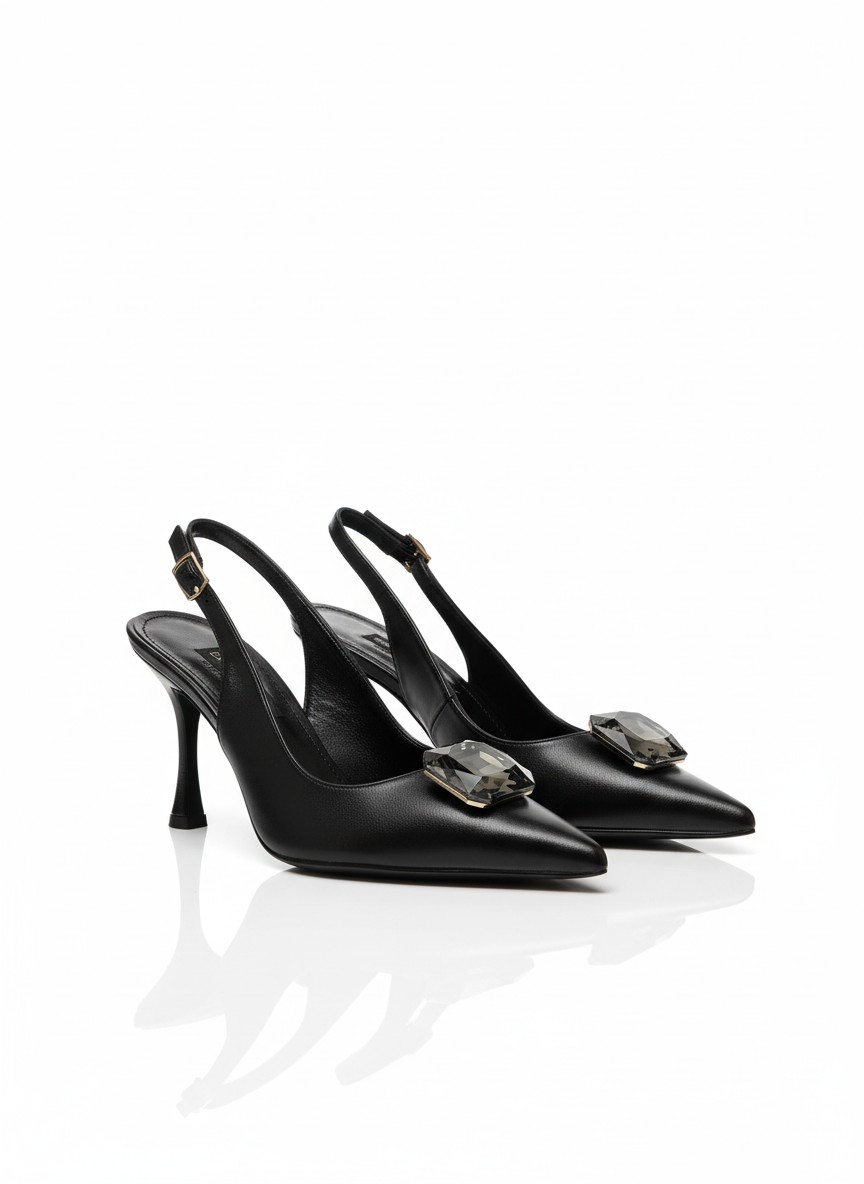 Laura Stone Detailed Open Back High Heel Shoes 