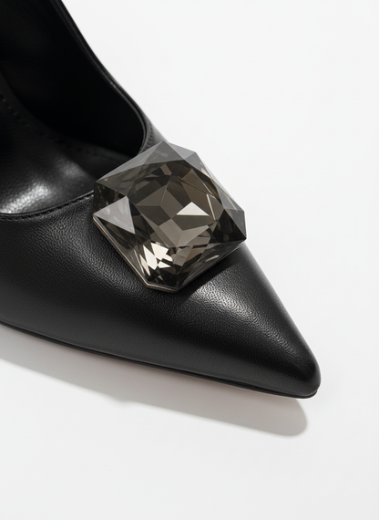 Laura Taş Detaylı Arkası Açık Topuklu Ayakkabı