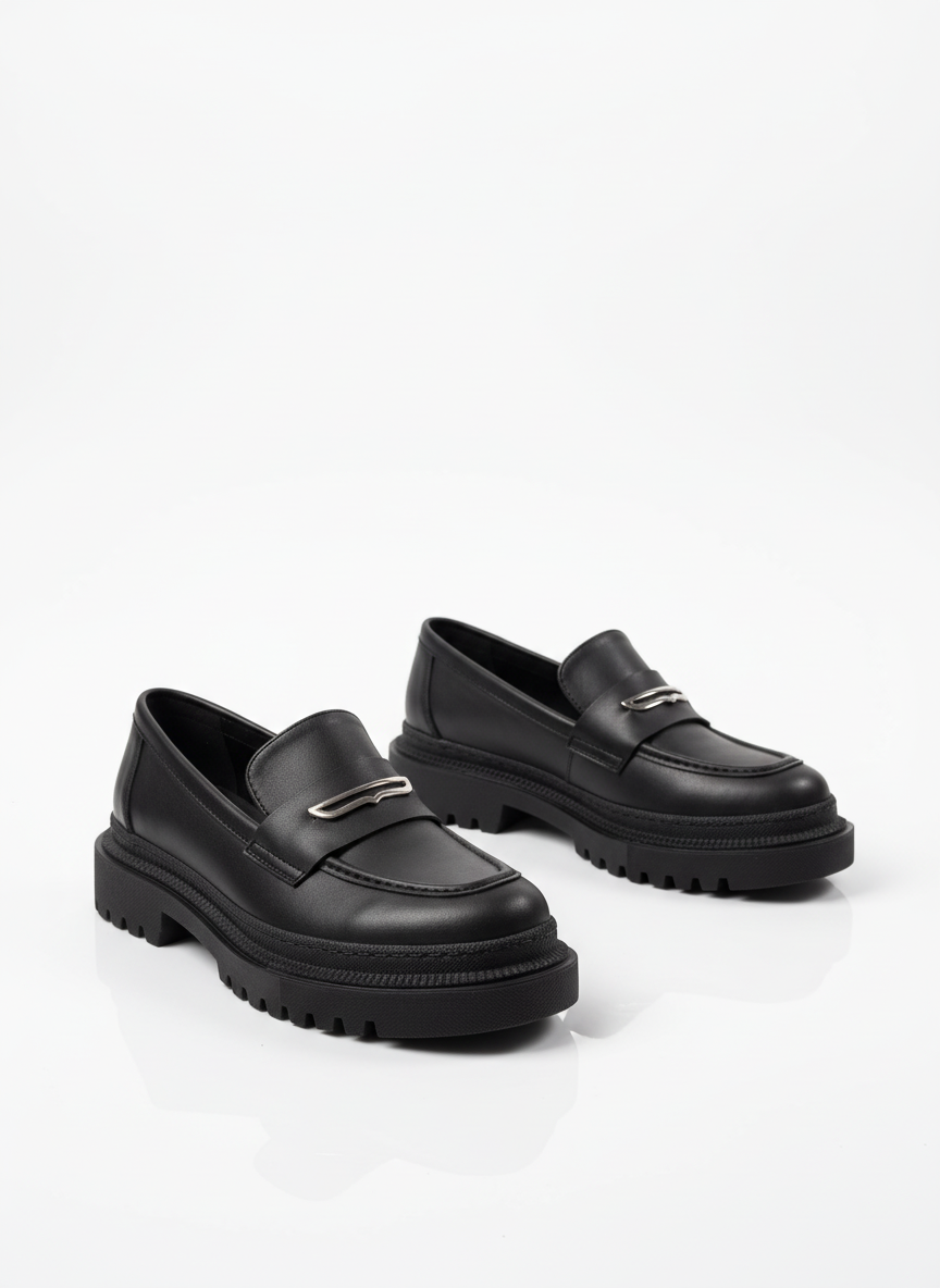 Elle Tokalı Kalın Taban Detay Kadın Ayakkabı