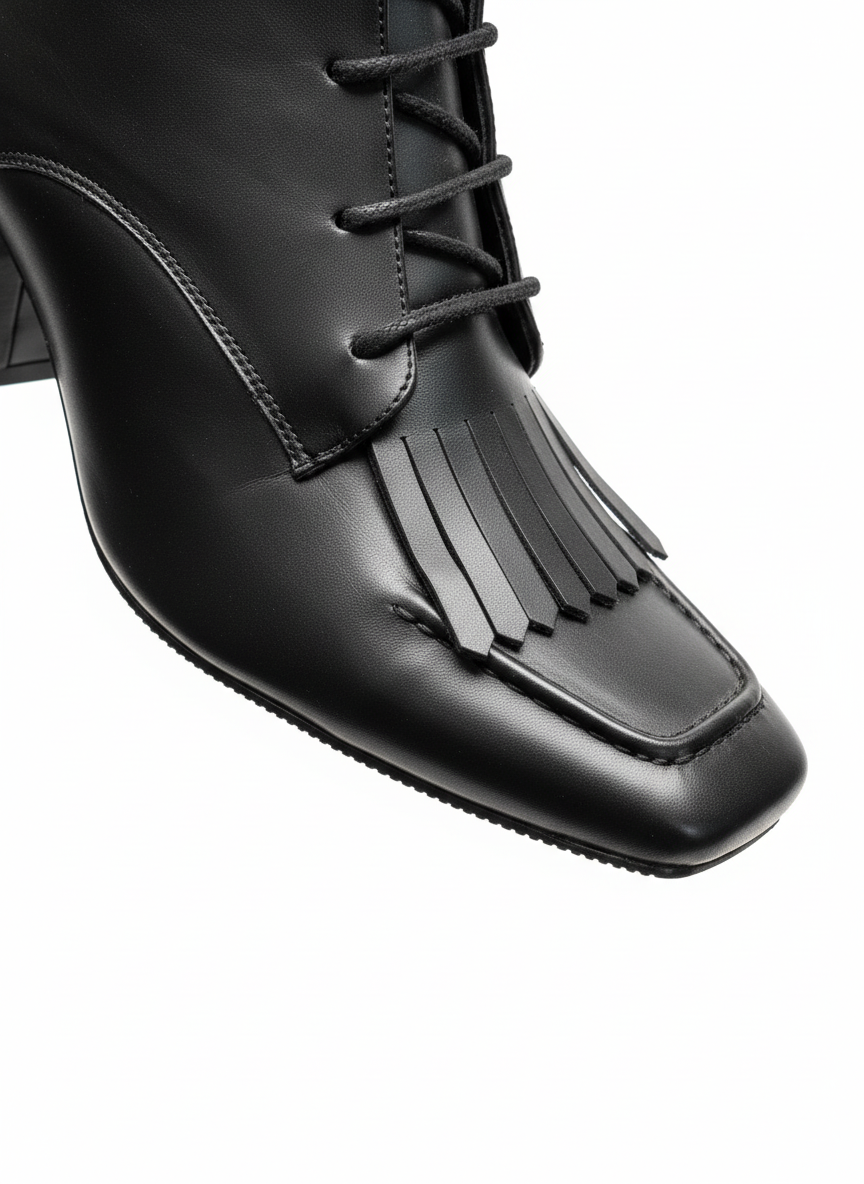 Bianca Püskül Detay Kare Burun Kadın Bot