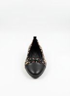 Abelia Leopard Print Leather Detail Ballet Flats
