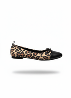 Abelia Leopard Print Leather Detail Ballet Flats