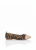 Abelia Leopard Print Leather Detail Ballet Flats