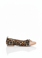 Abelia Leopard Print Leather Detail Ballet Flats