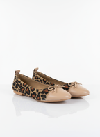 Abelia Leopard Print Leather Detail Ballet Flats