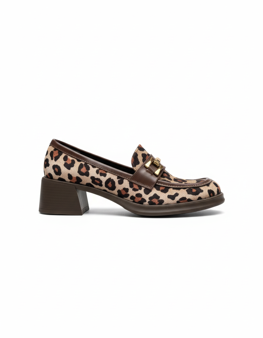 Jolie Leopard Heel Loafers