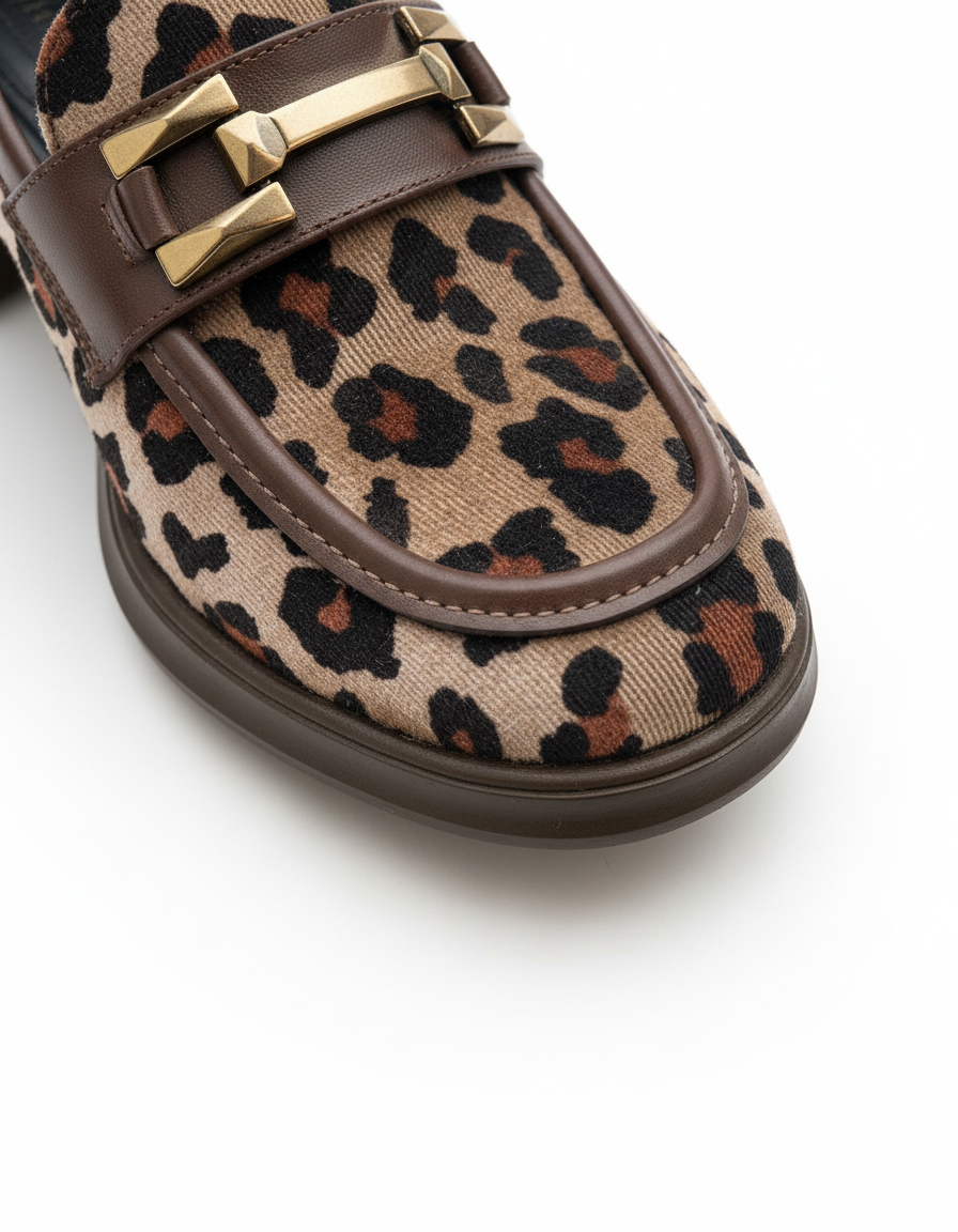 Jolie Leopard Heel Loafers