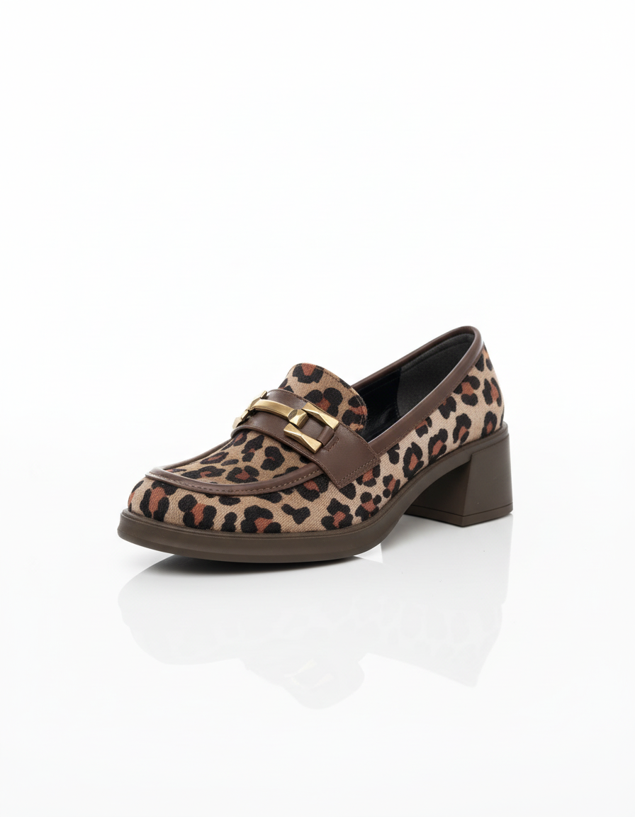 Jolie Leopard Heel Loafers