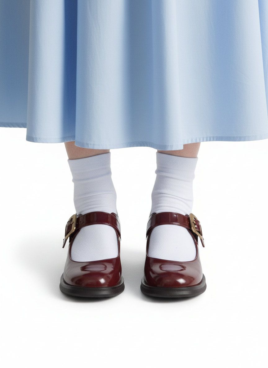 Karina Topuklu Parlak Rugan Loafer- Bordo