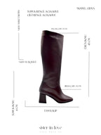 Lidya Küt Burun Kadın Topuklu Çizme - Acı Kahve