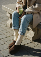 Sabina Süet İçi Kürklü Kalın Taban Sabo Terlik-Acı Kahve