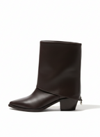 Alessia Kısa Arkası Fermuar Detaylı  Bot - Acı Kahve