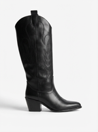 Calamity Jane Siyah Uzun Kovboy Nakışlı  Bot