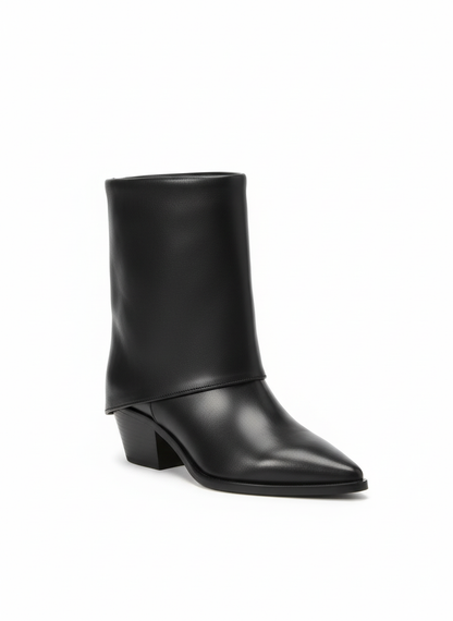 Alessia Kısa Arkası Fermuar Detaylı  Bot - Siyah